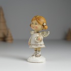 Фигурка полистоун «Ангелочек с хвостиками, в сером платьице», 4.5×3.5×8.5 см, МИКС - Фото 4