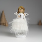 Фигурка полистоун «Ангелочек в белом платье с меховой юбкой», 8.5×8×15.5 см, МИКС - Фото 2