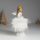 Фигурка полистоун «Ангелочек в белом платье с меховой юбкой», 8.5×8×15.5 см, МИКС - Фото 3