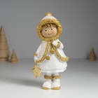 Фигурка полистоун «Малышка в белой шубке с золотым мехом», 7×5.5×16 см, МИКС - Фото 3
