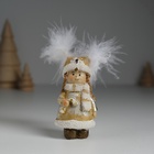 Фигурка полистоун «Девочка в шапке-сове, в золотистой шубке, с леденцом», 3.5×3.5×8 см - Фото 2