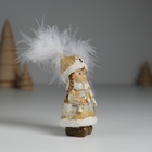 Фигурка полистоун «Девочка в шапке-сове, в золотистой шубке, с леденцом», 3.5×3.5×8 см - Фото 3