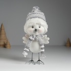 Фигурка полистоун «Воробушек белый в шапке с мехом», 9×11×16.5 см - Фото 2