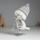 Фигурка полистоун «Воробушек белый в шапке с мехом», 9×11×16.5 см - Фото 4