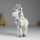 Фигурка полистоун «Олень с серебристыми рогами, с белой ёлкой на спине», 10×3×16.5 см - Фото 1