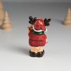 Фигурка полистоун «Оленёнок в красной шубе и зелёном шарфике», 7.5×4.2×7.5 см, МИКС - фото 6808667