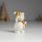 Сувенир полистоун "Снеговичок в колпаке и шарфике с розовыми щёчками" МИКС 5,6х4,5х7,5 см - фото 26694197