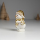 Сувенир полистоун "Снеговичок в колпаке и шарфике с розовыми щёчками" МИКС 5,6х4,5х7,5 см - фото 26694198