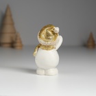 Сувенир полистоун "Снеговичок в колпаке и шарфике с розовыми щёчками" МИКС 5,6х4,5х7,5 см - фото 26694199