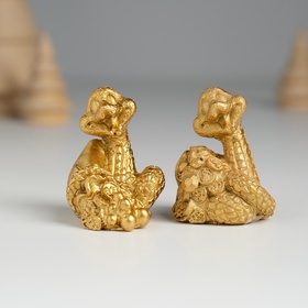 Фигурка полистоун «Змея удачи с богатствами», 3.3×3×4 см, МИКС