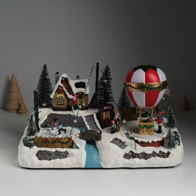 Фигурка светящаяся «Воздушный шар у катка», крутящаяся, 35×20×19 см