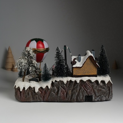 Фигурка светящаяся «Воздушный шар у катка», крутящаяся, 35×20×19 см