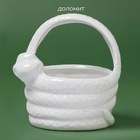 Конфетница Доляна «Милые змейки», 12.6×11.8×14 см, доломит, белая - Фото 2