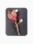 Брошь «Цветочек», цвет оранжевый в золоте - фото 61066736