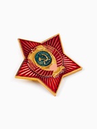 Значок «Герб СССР», 3 см, красный в золоте - Фото 3