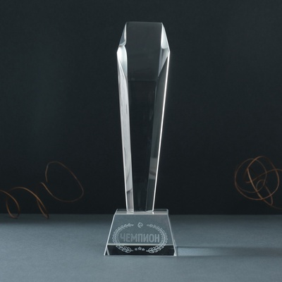 Фигурка стекло «Стела наградная. Приз - Чемпион», 8×8×22 см