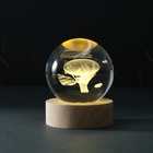 Фигурка светящаяся стекло «Шар. Дирижабль», d=6 см, подставка дерево, USB - Фото 3