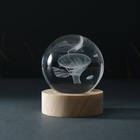 Фигурка светящаяся стекло «Шар. Дирижабль», d=6 см, подставка дерево, USB - Фото 4