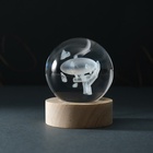 Фигурка светящаяся стекло «Шар. Дирижабль», d=6 см, подставка дерево, USB - Фото 5