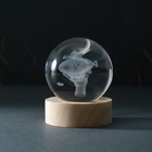 Фигурка светящаяся стекло «Шар. Дирижабль», d=6 см, подставка дерево, USB - Фото 6