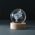 Фигурка светящаяся стекло «Шар. Дирижабль», d=6 см, подставка дерево, USB - Фото 7