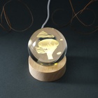 Фигурка светящаяся стекло «Шар. Дирижабль», d=6 см, подставка дерево, USB - Фото 8