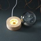 Фигурка светящаяся стекло «Шар. Дирижабль», d=6 см, подставка дерево, USB - Фото 9