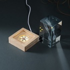 Фигурка светящаяся стекло «Прямоугольник. Бокал и вино», подставка дерево, USB, 7×7×10 - Фото 9