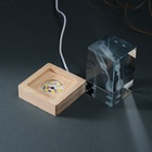 Фигурка светящаяся стекло «Прямоугольник. Бокал и вино», подставка дерево, USB, 7×7×10 - Фото 10