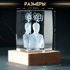 Фигурка светящаяся стекло «Прямоугольник. Мыслитель», подставка дерево, USB, 7×7×10 - Фото 2