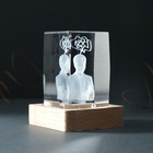 Фигурка светящаяся стекло «Прямоугольник. Мыслитель», подставка дерево, USB, 7×7×10 - Фото 5