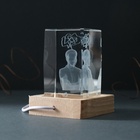 Фигурка светящаяся стекло «Прямоугольник. Мыслитель», подставка дерево, USB, 7×7×10 - Фото 6