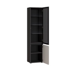 Шкаф-витрина «МОБИ. Сидней 13.201», с полками, 500×413×2052 мм, цвет антрацит/веллюто капучино - Фото 2