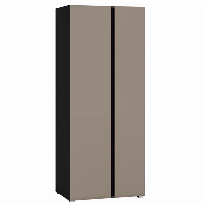 Шкаф двухстворчатый для одежды «МОБИ. Сидней», с полками и штангой, 840×573×2052 мм, цвет антрацит/веллюто капучино - Фото 1