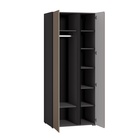 Шкаф двухстворчатый для одежды «МОБИ. Сидней», с полками и штангой, 840×573×2052 мм, цвет антрацит/веллюто капучино - Фото 3