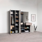 Шкаф двухстворчатый для одежды «МОБИ. Сидней», с полками и штангой, 840×573×2052 мм, цвет антрацит/веллюто капучино - Фото 4