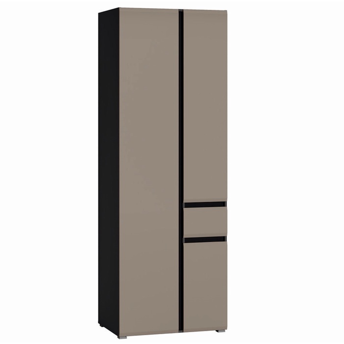 Шкаф комбинированный «МОБИ. Сидней», с полками, с штангой, с ящиком, 840×573×2400 мм, цвет антрацит/веллюто капучино - Фото 1