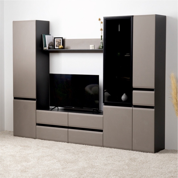 Гостиная «МОБИ. Сидней» комплект из 5 модулей, 2649×413×2052 мм, цвет антрацит/веллюто капучино - Фото 1