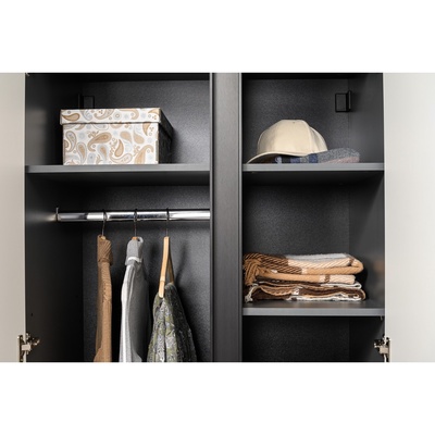 Прихожая «МОБИ. Сидней», компоновка 2, 5 модулей, 2040×573×2052 мм, цвет антрацит/веллюто капучино