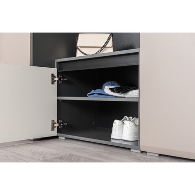 Прихожая «МОБИ. Сидней», компоновка 2, 5 модулей, 2040×573×2052 мм, цвет антрацит/веллюто капучино