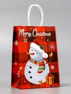 Подарочные пакеты новогодние крафт «Рождество», 15?21?8 см, Набор 5 шт. (комплект 2 шт) - фото 42938623