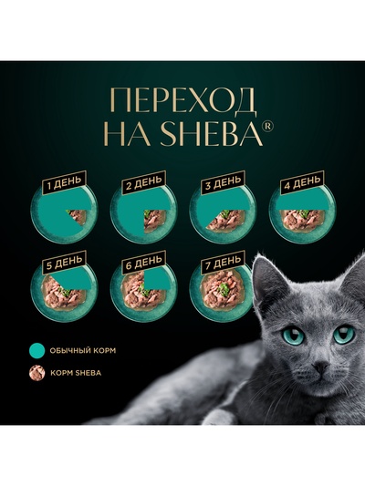 Влажный корм Sheba для кошек с говядиной, паштет, пауч, 75 г