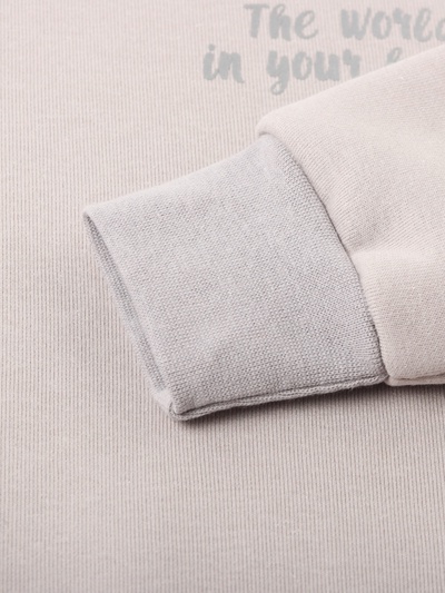 Костюм детский с начёсом (свитшот, брюки) MINAKU: astronaut, серый, рост 152 см