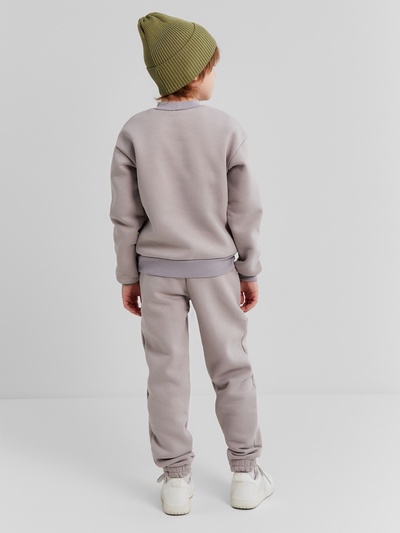 Костюм детский с начёсом (свитшот, брюки) MINAKU: astronaut, серый, рост 152 см