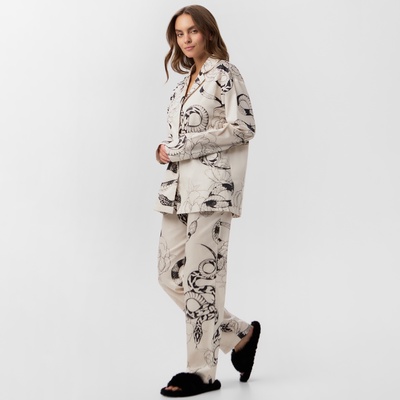 Пижама новогодняя женская KAFTAN «Змея», размер 40-42, бежевый