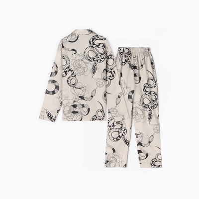 Пижама новогодняя женская KAFTAN «Змея», размер 40-42, бежевый