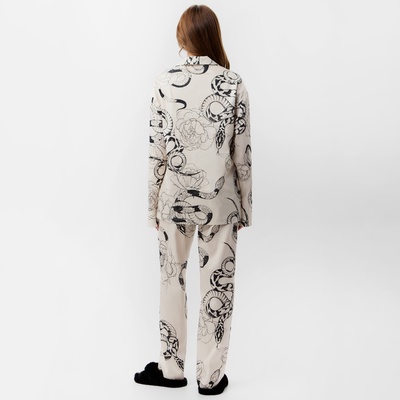 Пижама новогодняя женская KAFTAN «Змея», размер 40-42, бежевый
