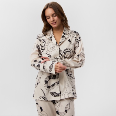 Пижама новогодняя женская KAFTAN «Змея», размер 40-42, бежевый