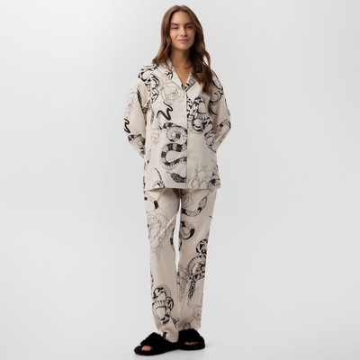 Пижама новогодняя женская KAFTAN «Змея», размер 52-54, бежевый