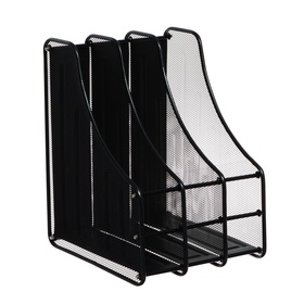 {{photo.Alt || photo.Description || 'УЦЕНКА Лоток вертикальный для бумаг, 3 отделения, металлическая сетка, черный'}}